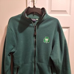 Notre Dame Fighting Irish Green Zip Fleece Jacket